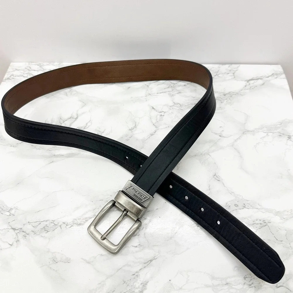 Dickies‎ Reversible Belt Mens 38 Black Brown Good Swivel Buckle 11GD020012